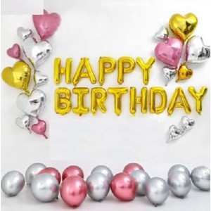 Набор шаров на день рождения, "HAPPY BIRTHDAY" 039