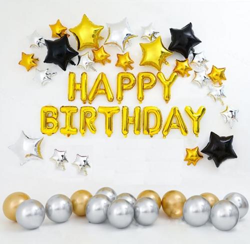 Набор шаров на день рождения, "HAPPY BIRTHDAY" 040