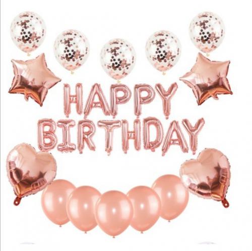 Набор шаров на день рождения, "HAPPY BIRTHDAY" 046