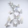 (12 шт) Комплект метеликів 3d на скотчі, СРІБЛО повiтрянi