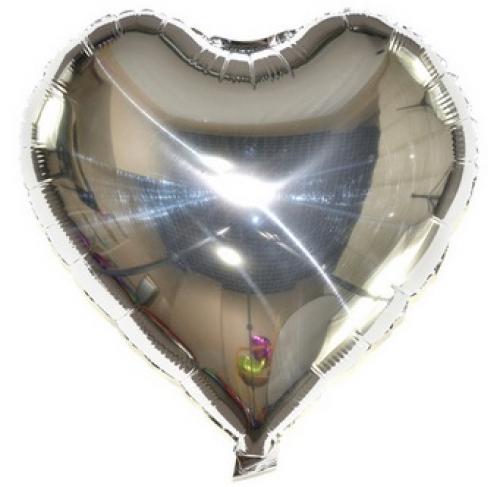 Кулька Сердце 5 дюймів ( 13 см ) СРІБЛО