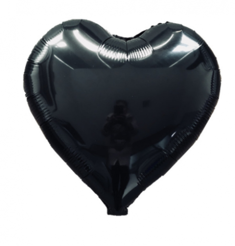 Кулька Сердце 18 дюймів ( 45 см ) ЧОРНЕ