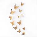 (12 шт) Комплект метеликів 3d на скотчі, ЗОЛОТІ ажурні